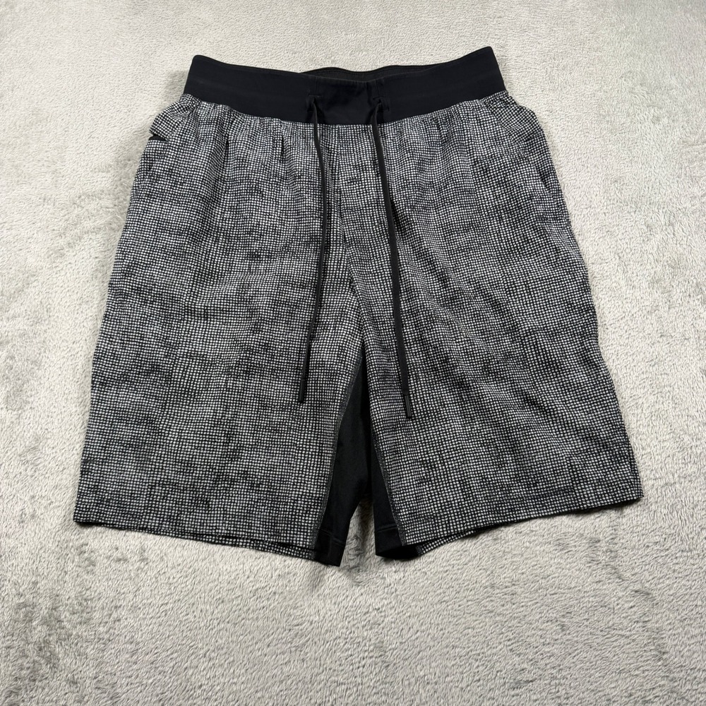Lululemon THE Short 9" Liner Mens Small Cubed Ice Grey‎ Black Gym Running